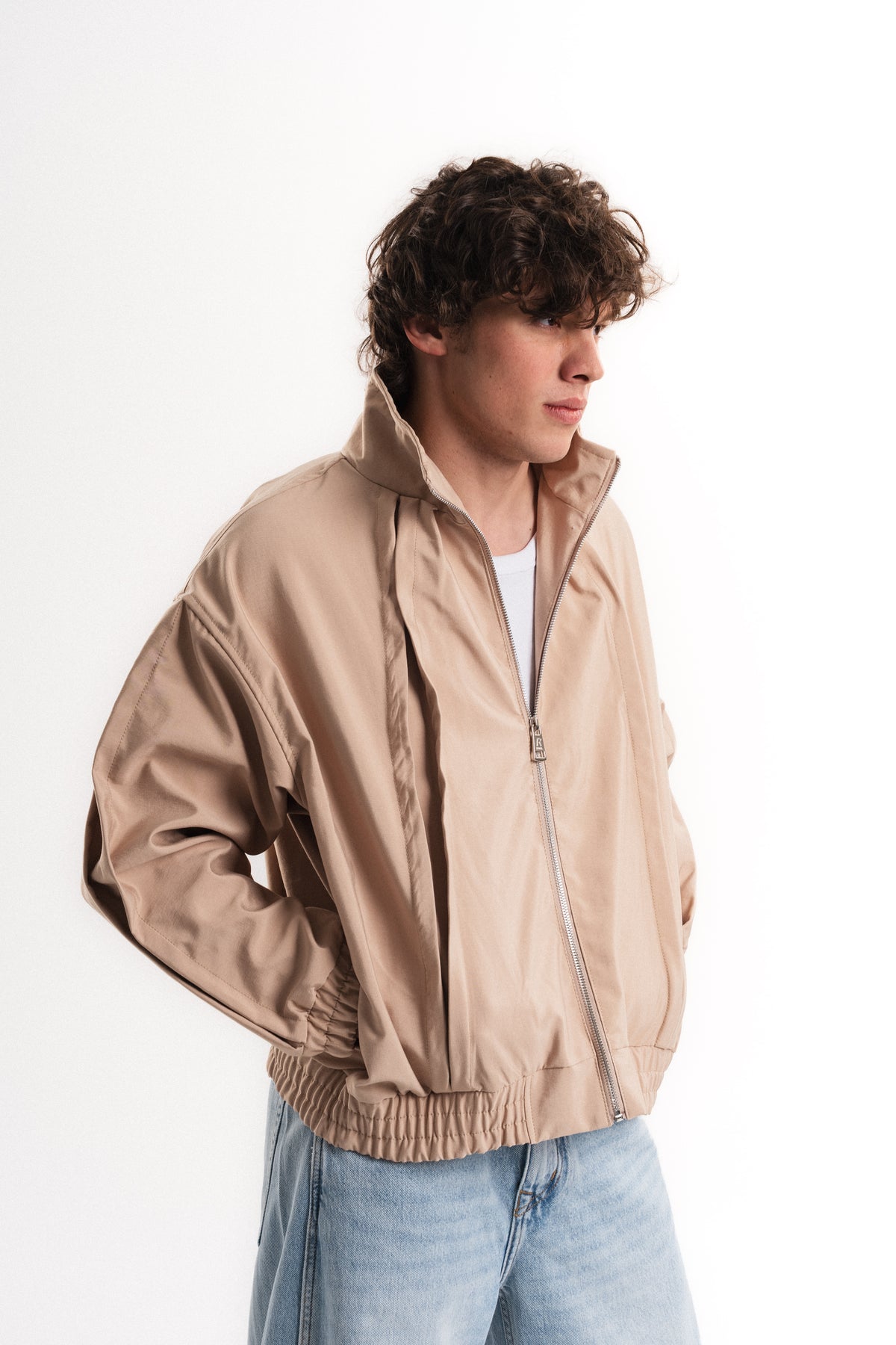 Massimo Oversize Mevsimlik Mont - Bej