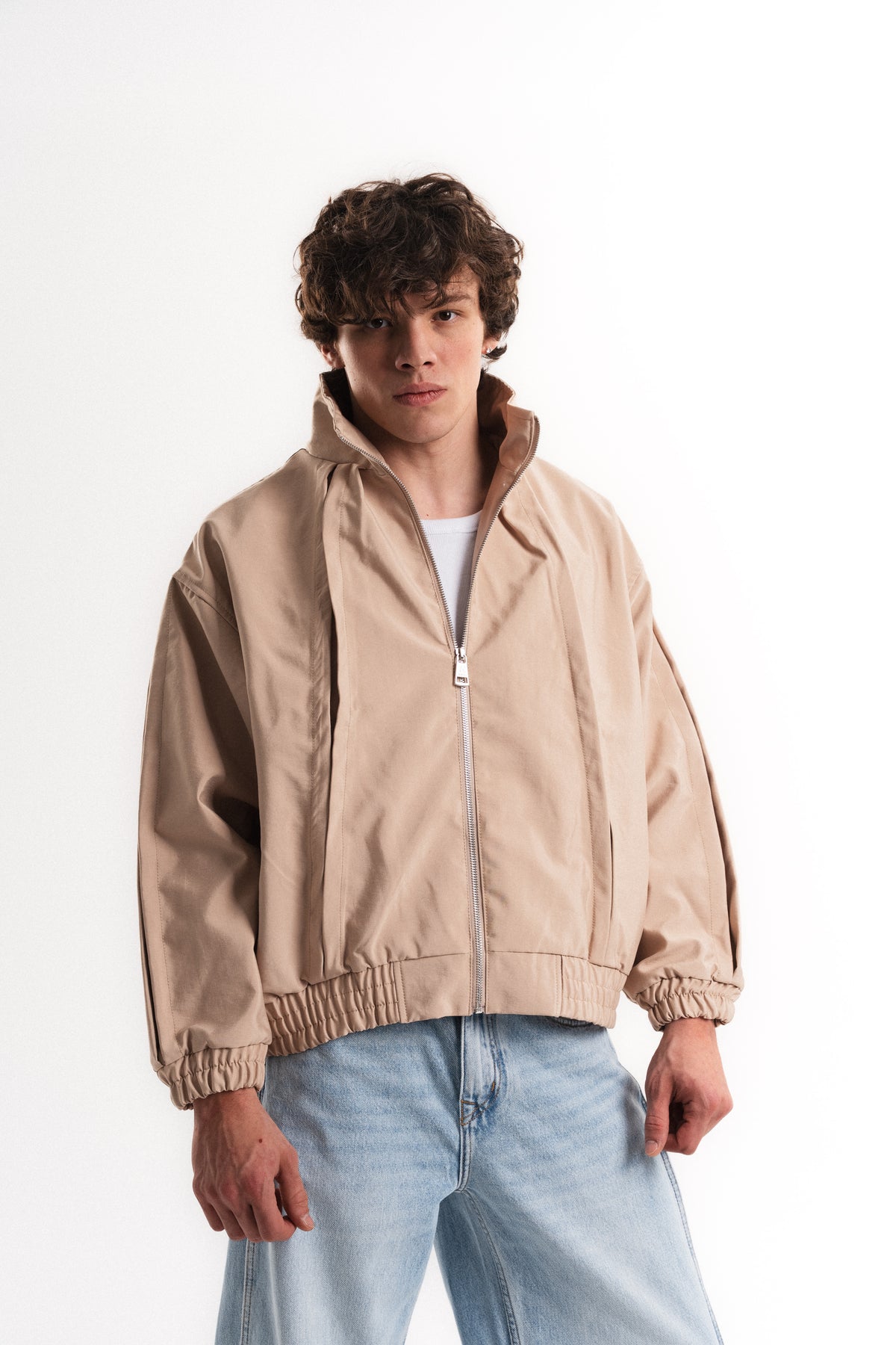 Massimo Oversize Mevsimlik Mont - Bej