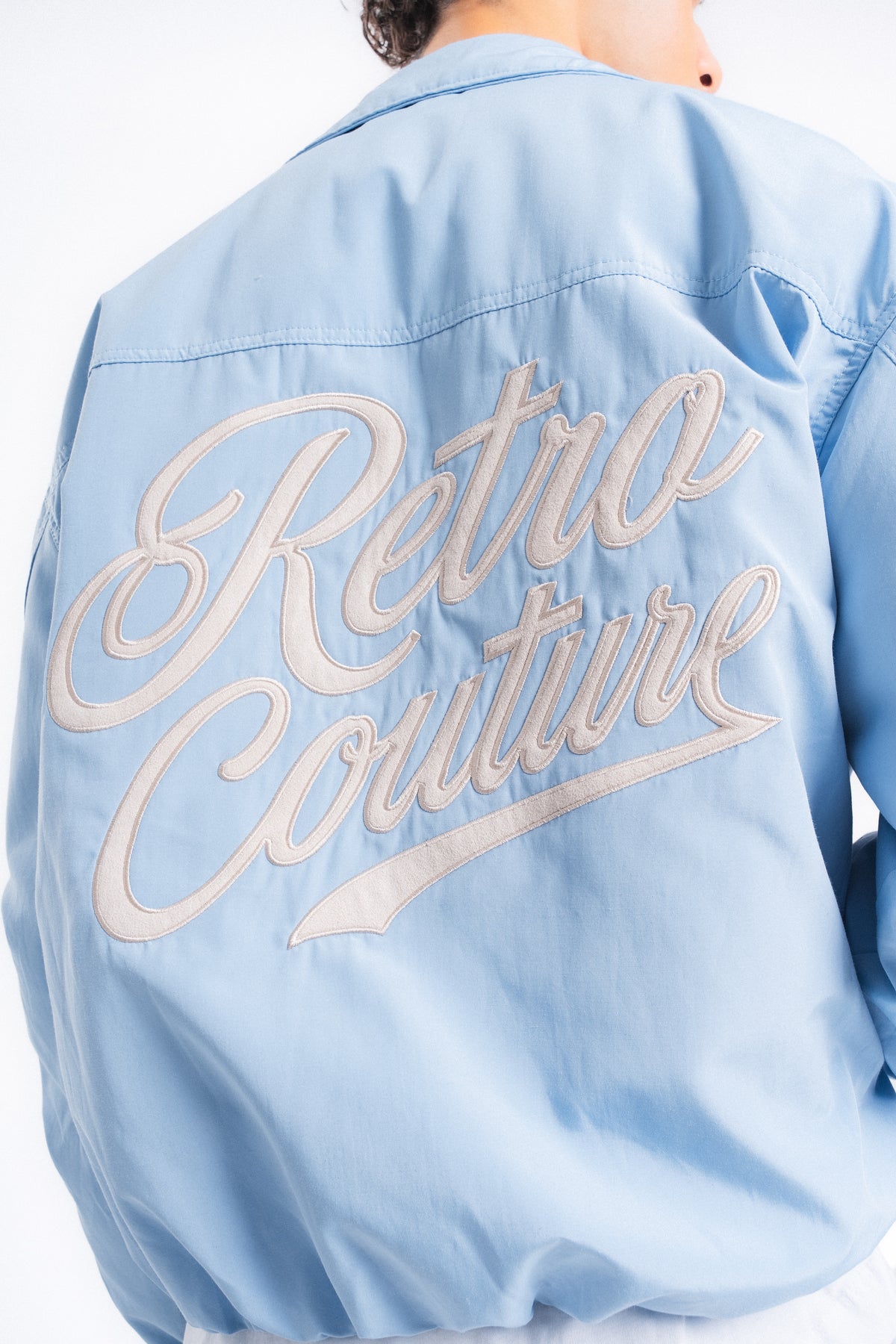 Couture Nakışlı Bomber Ceket Mavi
