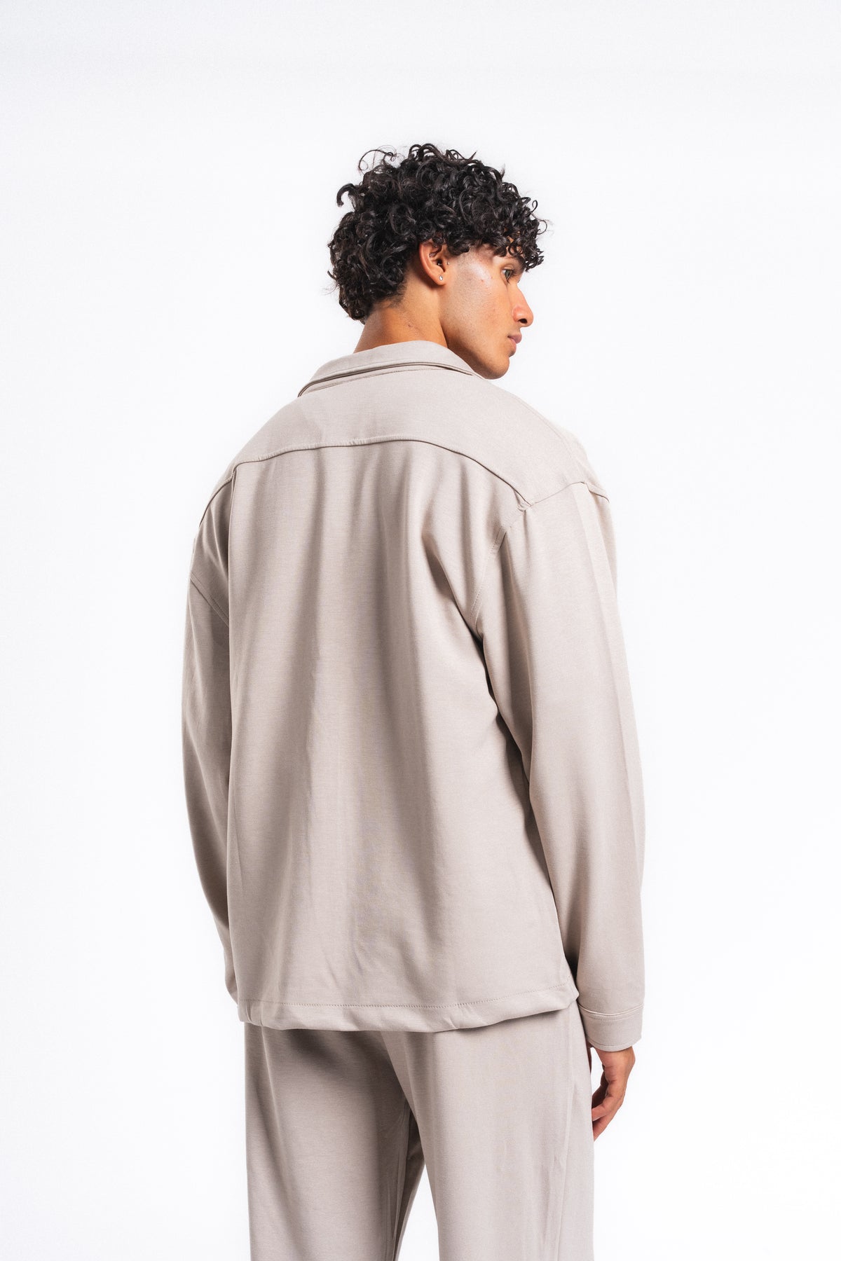 Flow Çift Cep Rahat Kesim Overshirt Gömlek Taş