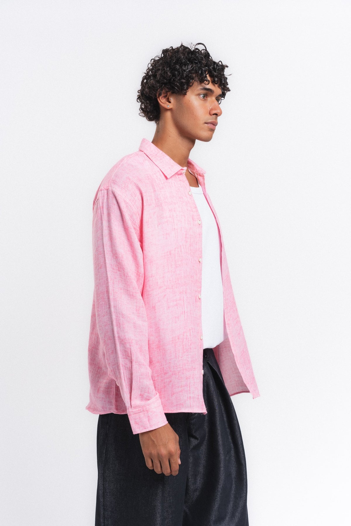 Washed Yıkamalı Müslin Gömlek Pembe ürün görseli 5