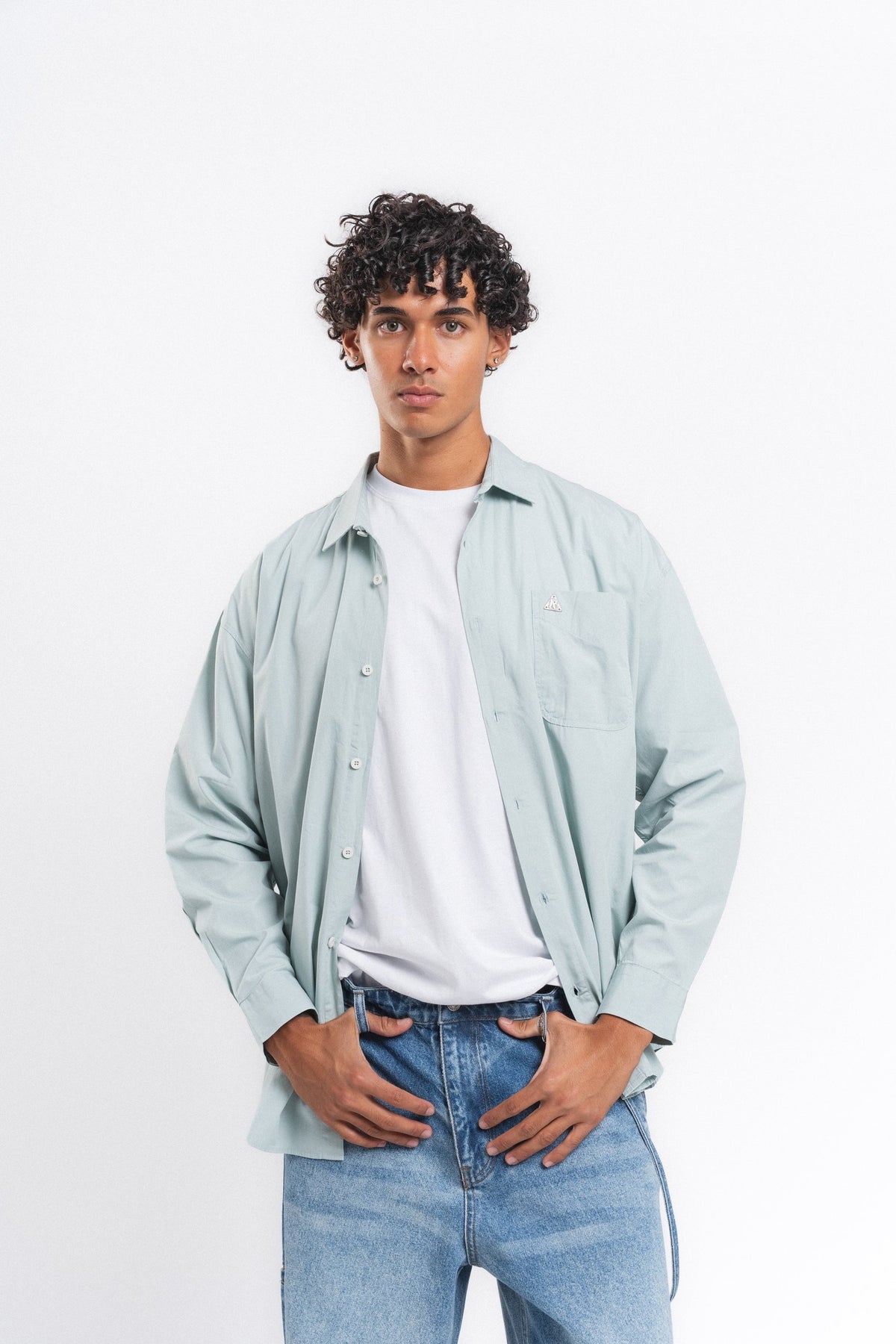 Nitro Dokulu Kısa Kollu Gömlek Mint ürün görseli 8