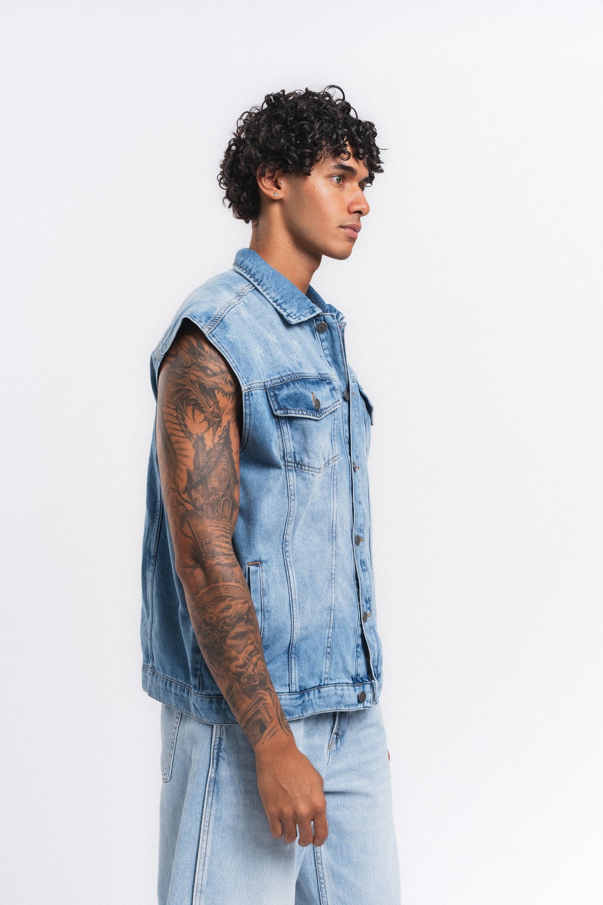 Rogue Kolsuz Denim Yelek Mavi ürün görseli 15