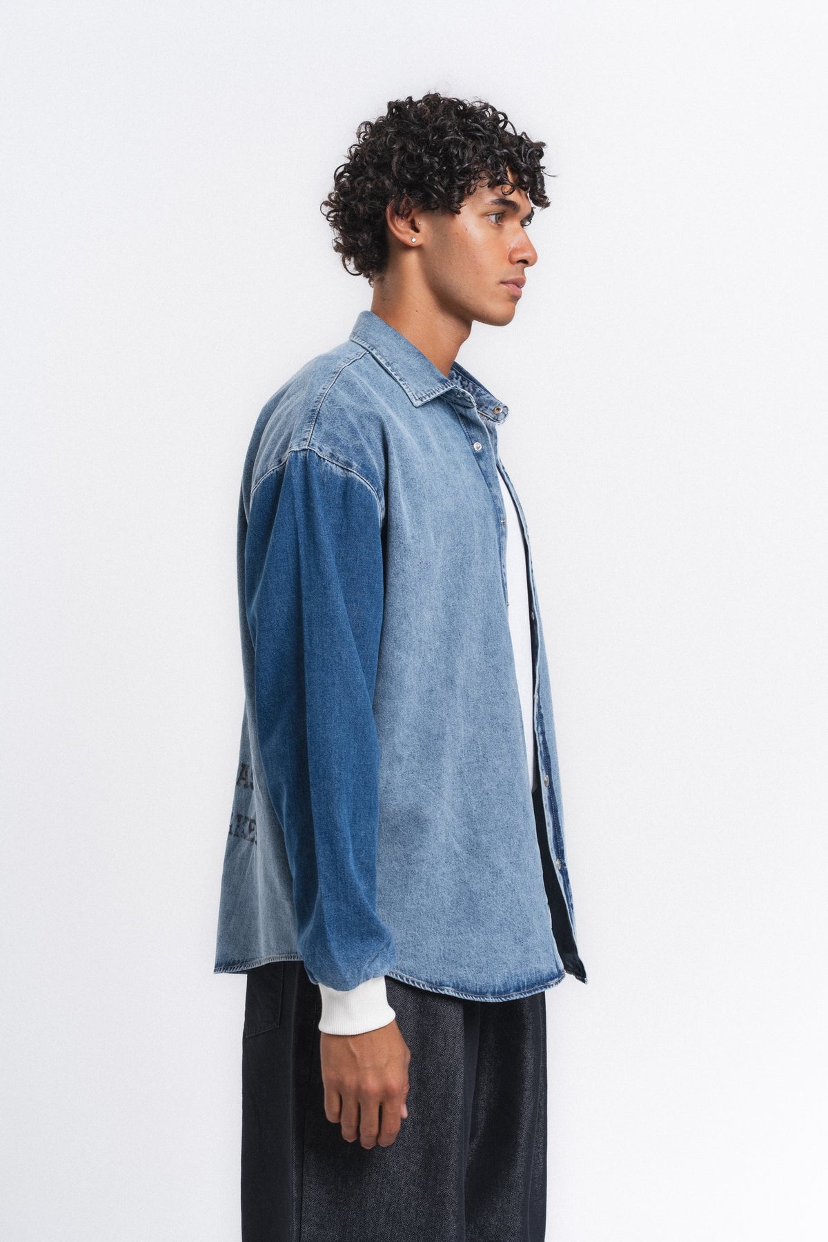 Canvas Baskılı Denim Gömlek Mavi ürün görseli 13