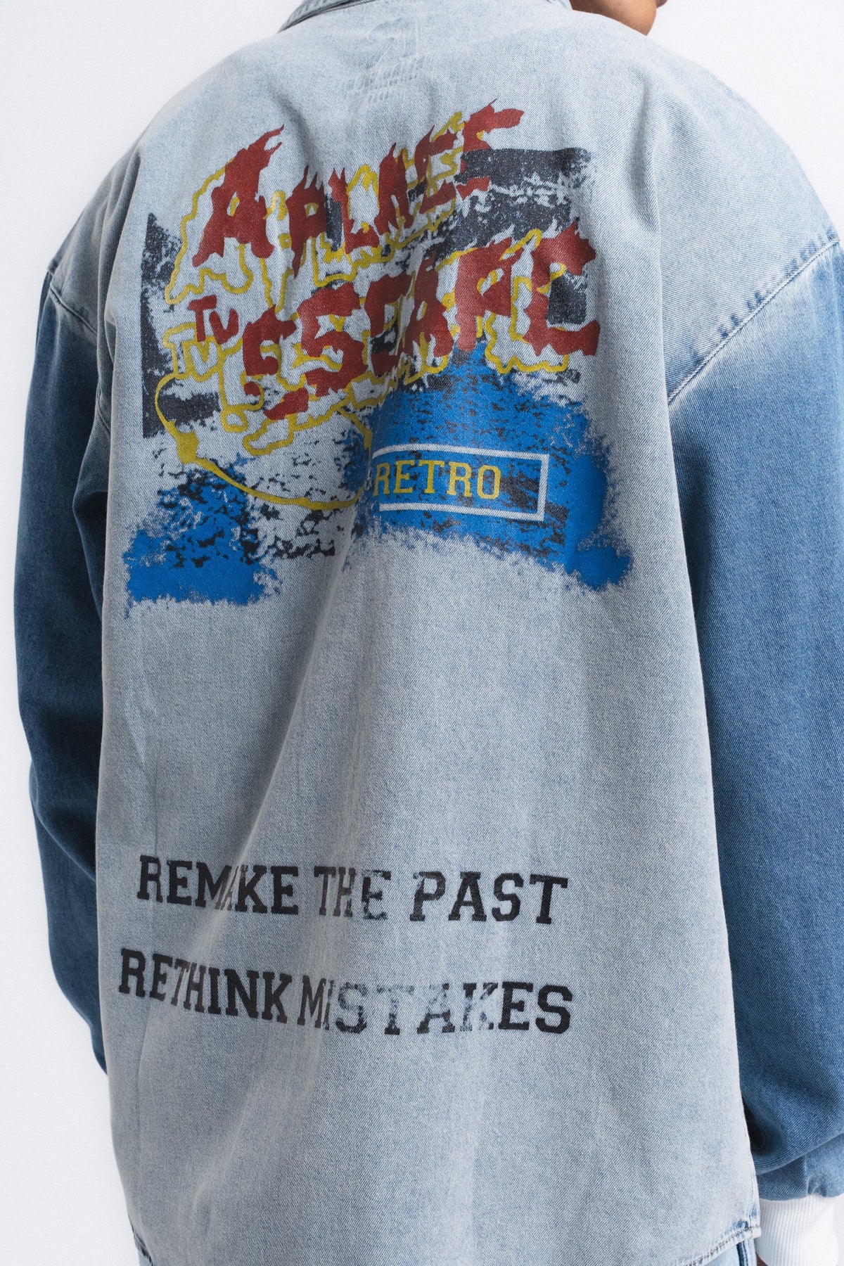 Canvas Baskılı Denim Gömlek Mavi ürün görseli 20
