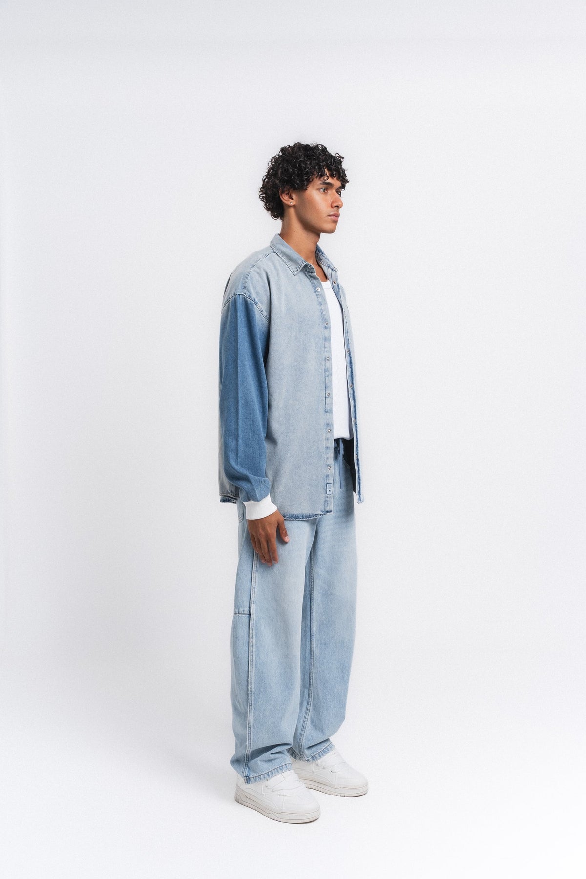 Canvas Baskılı Denim Gömlek Mavi ürün görseli 27