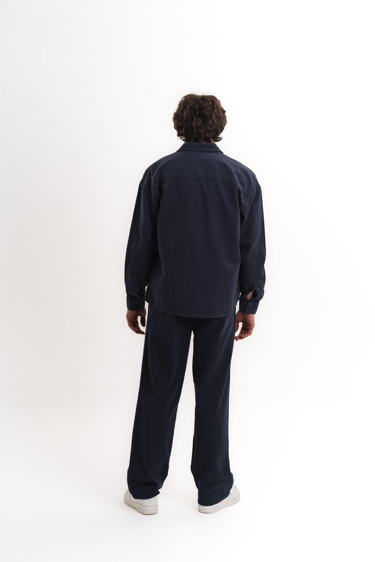 Oversize Gabardin Gömlek - Lacivert