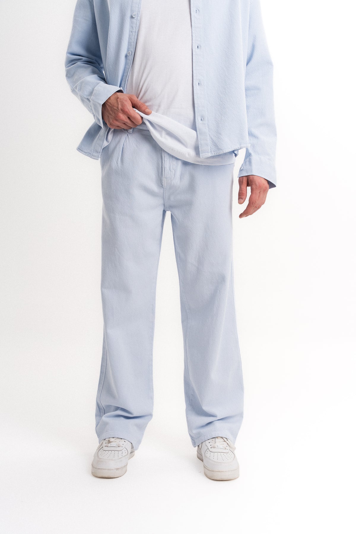 Baggy Gabardin Pantolon Açık Mavi