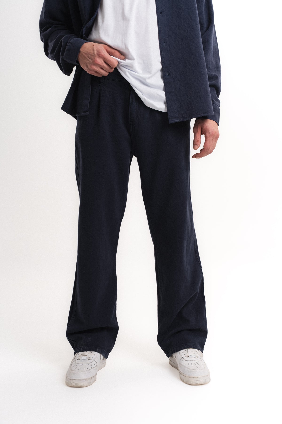 Baggy Gabardin Pantolon Lacivert