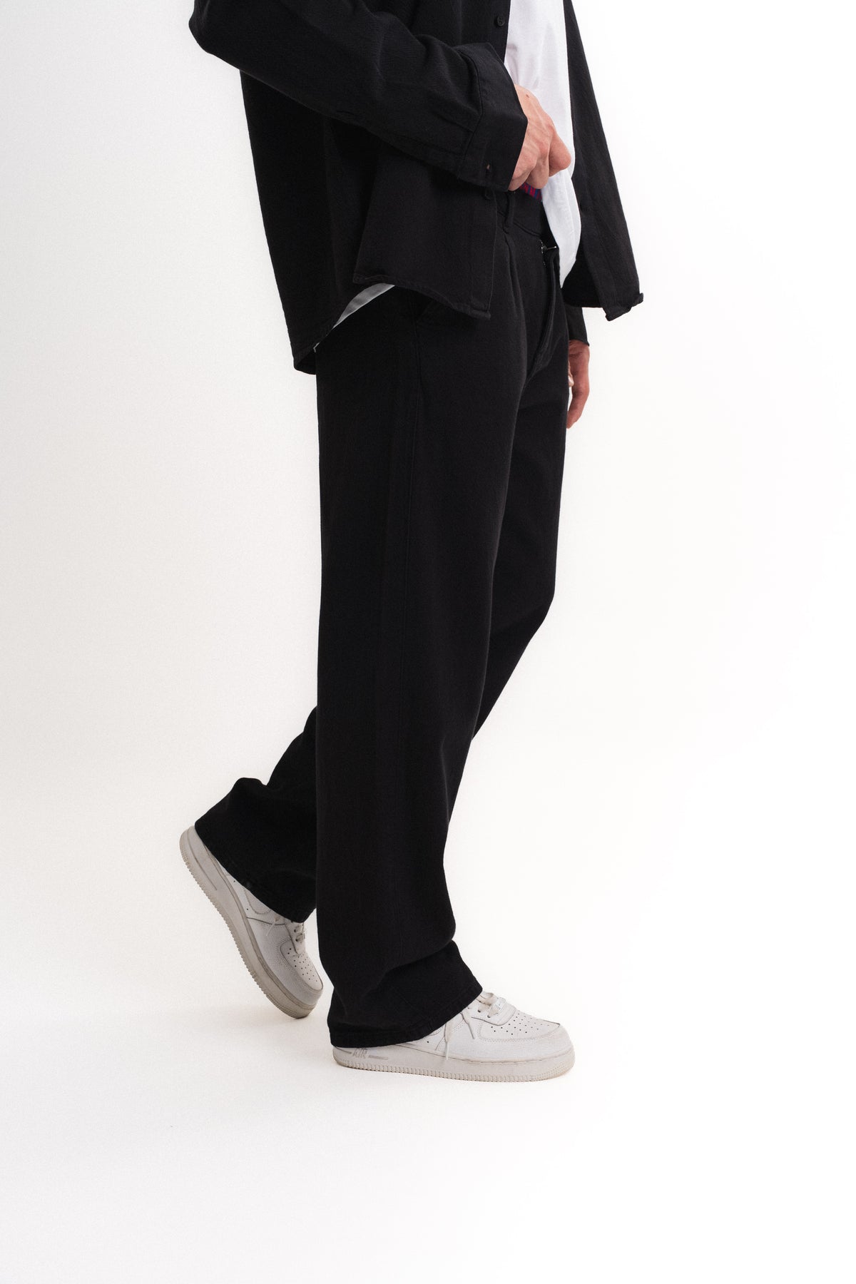 Baggy Gabardin Pantolon Siyah