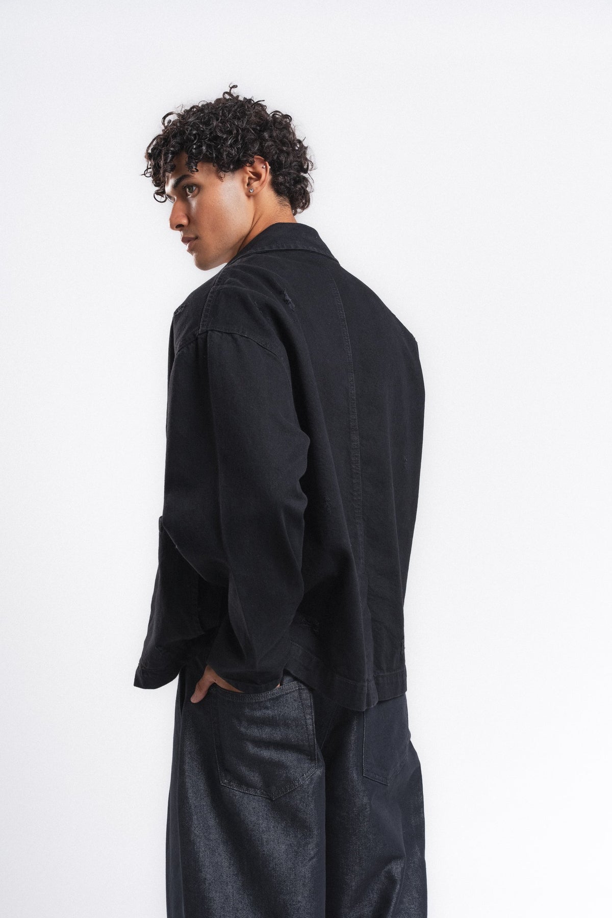 Studio Oversize Denim Blazer Ceket Siyah ürün görseli 2