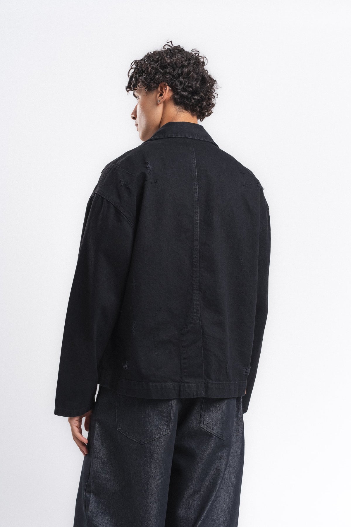 Studio Oversize Denim Blazer Ceket Siyah ürün görseli 3