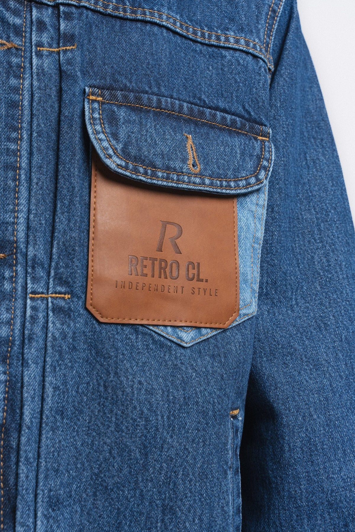 Rider Cep Detaylı Denim Ceket Mavi ürün görseli 1