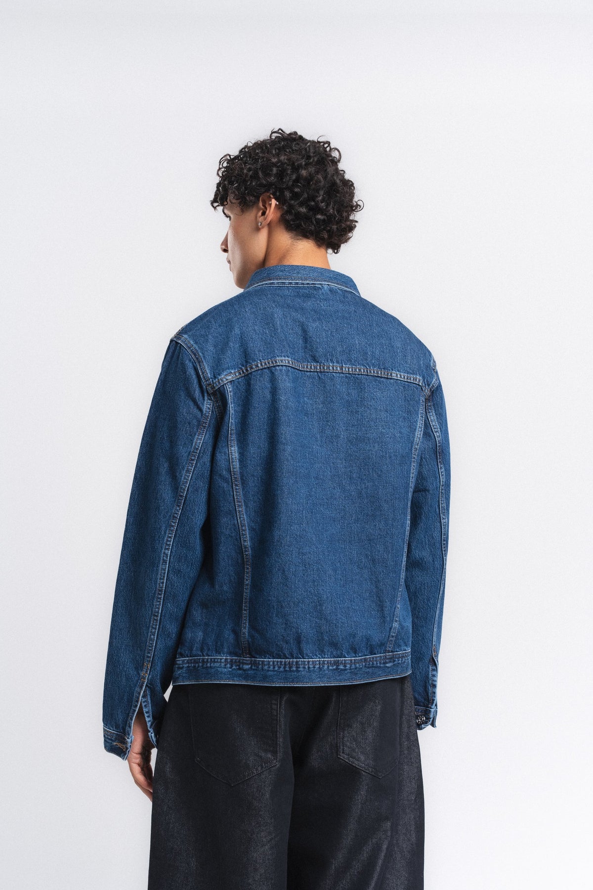 Rider Cep Detaylı Denim Ceket Mavi ürün görseli 9