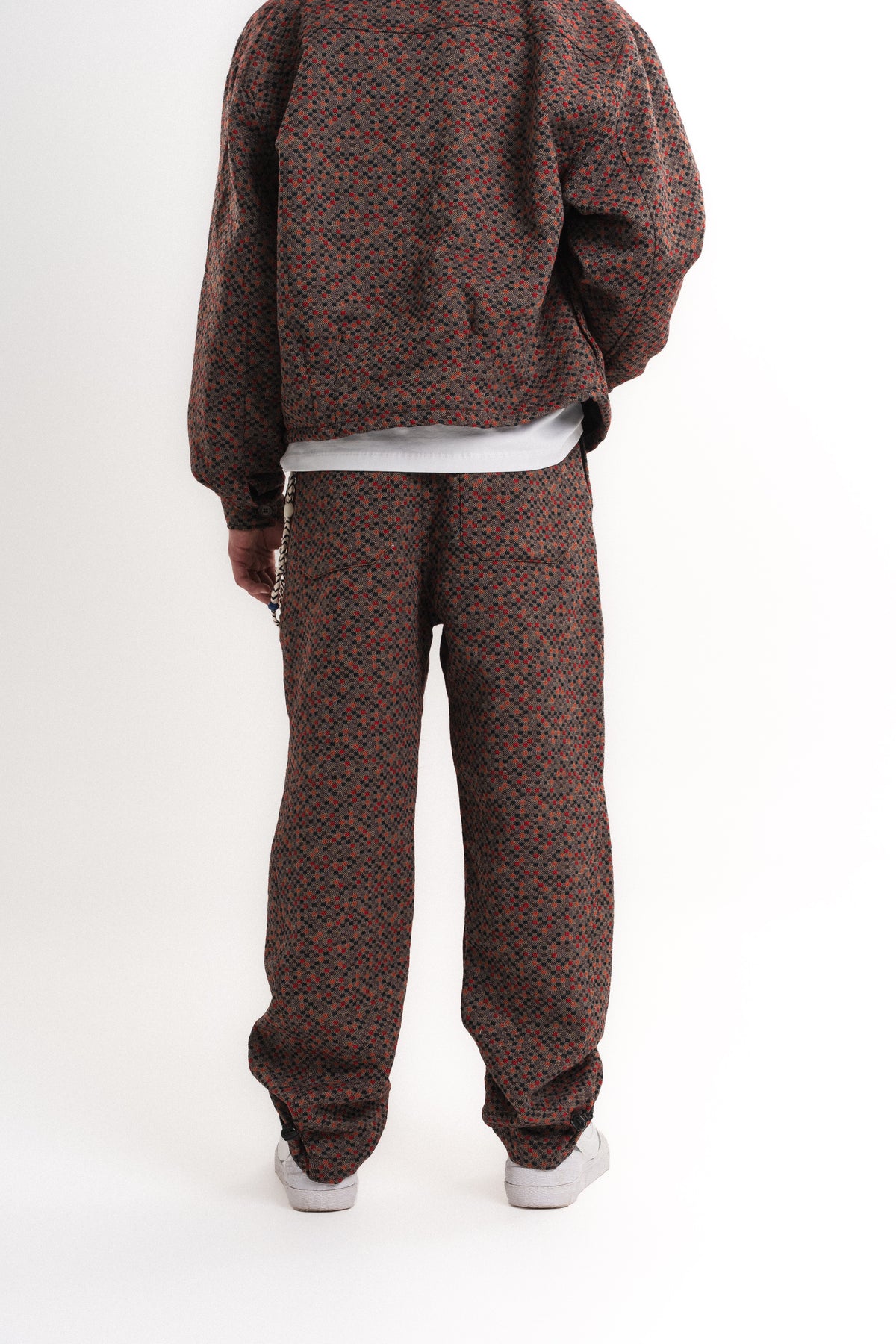 Leopar Desenli Baggy Pantolon - Bordo
