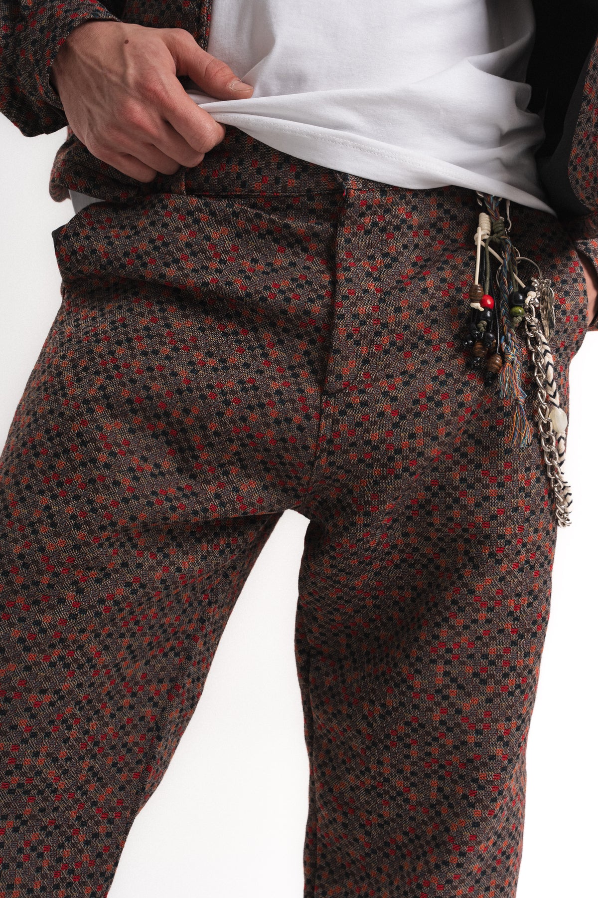 Leopar Desenli Baggy Pantolon - Bordo