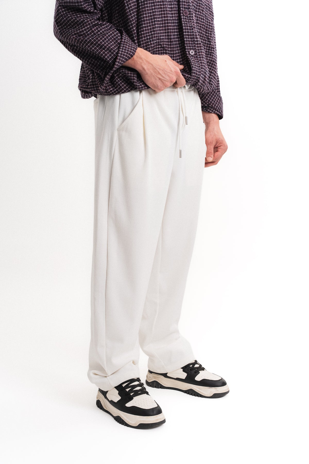 Carly Gipeli Baggy Pantolon - Beyaz