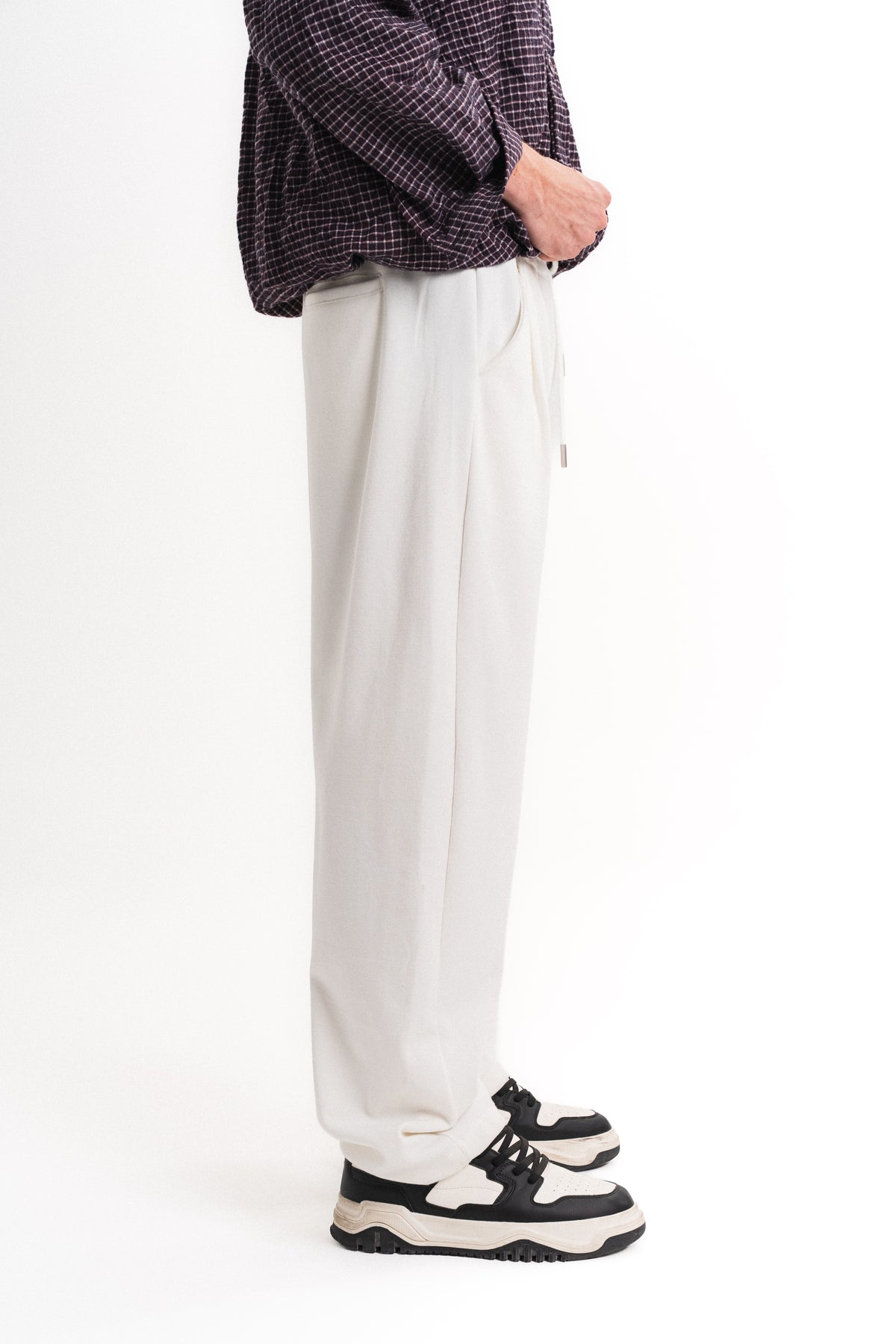 Carly Gipeli Baggy Pantolon - Beyaz