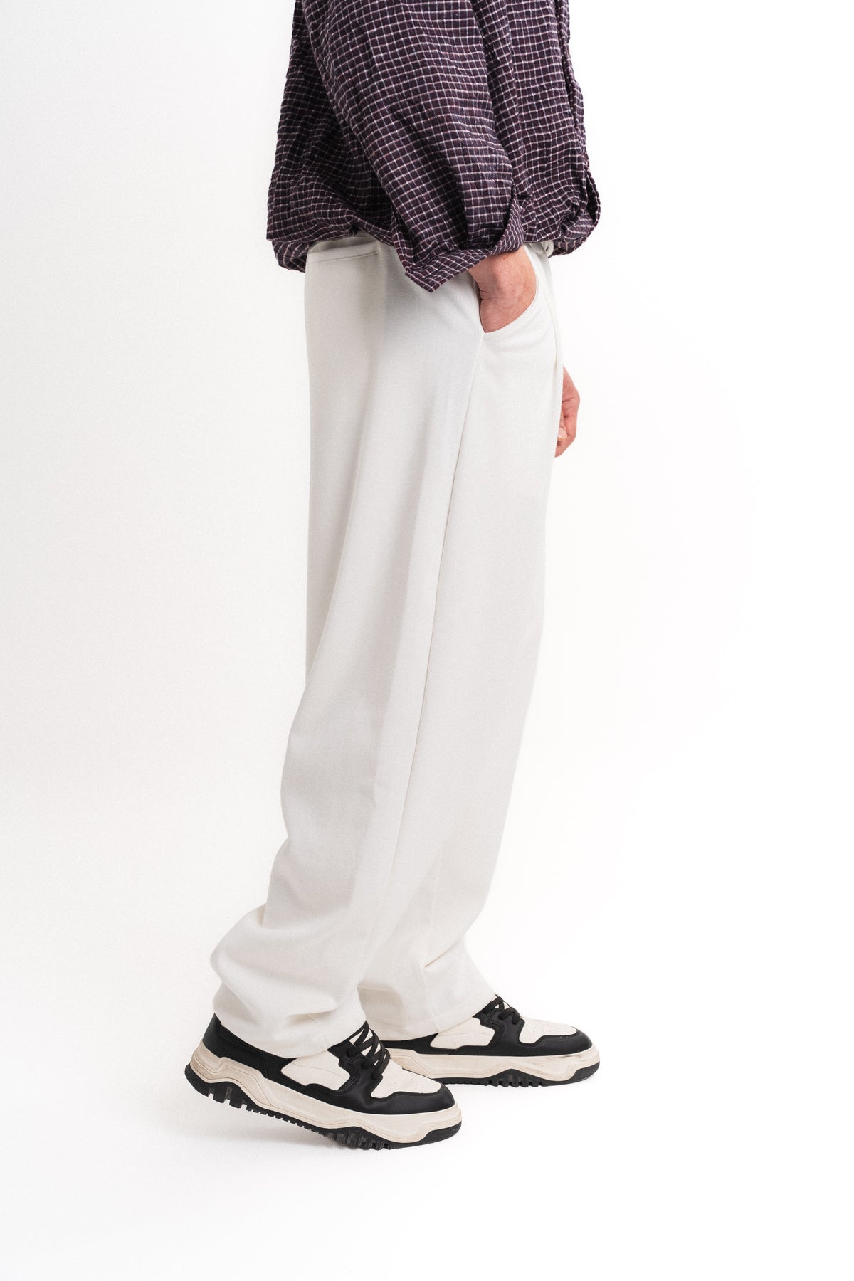 Carly Gipeli Baggy Pantolon - Beyaz