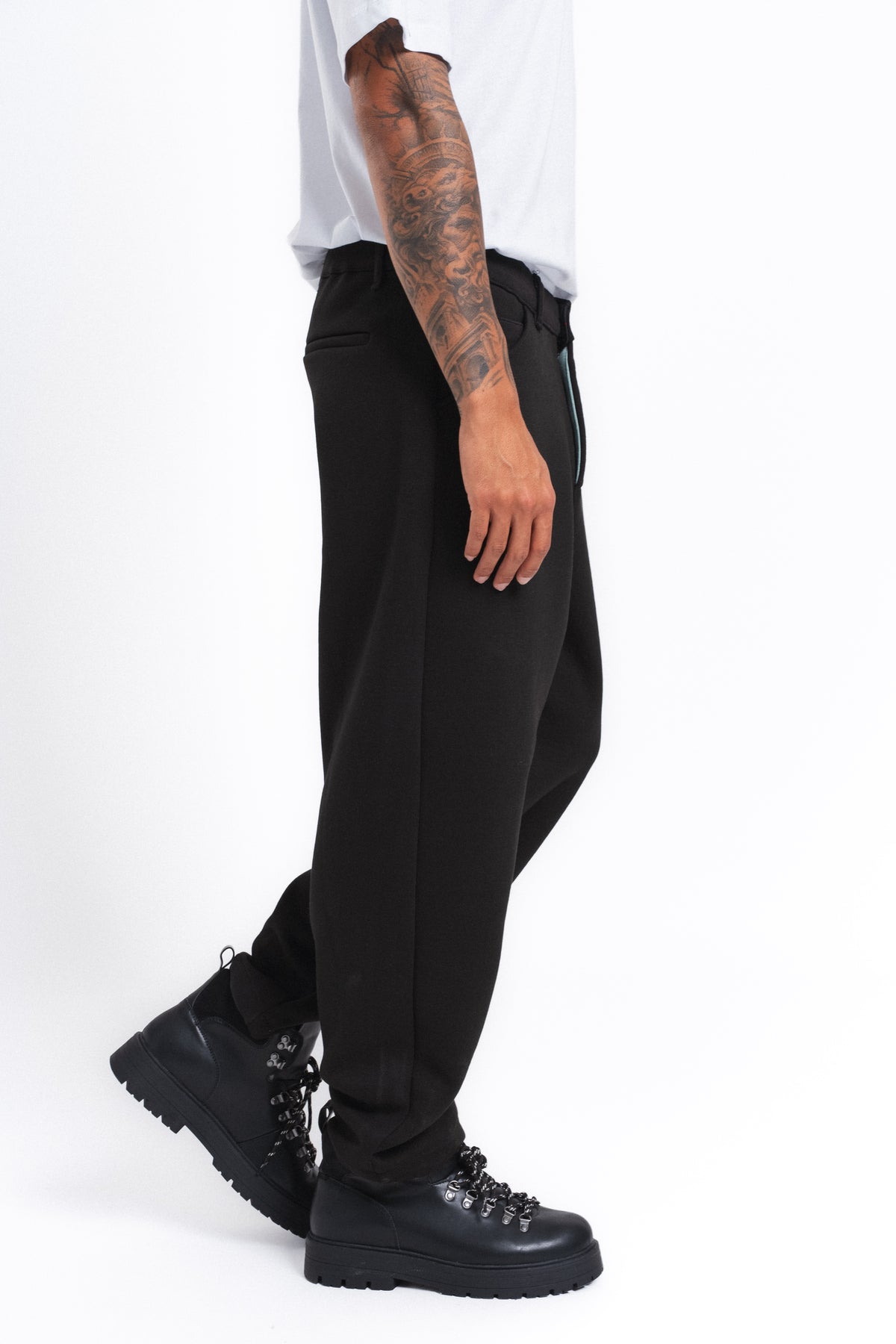 Core Beli Lastikli Pensli Jogger Pantolon Siyah