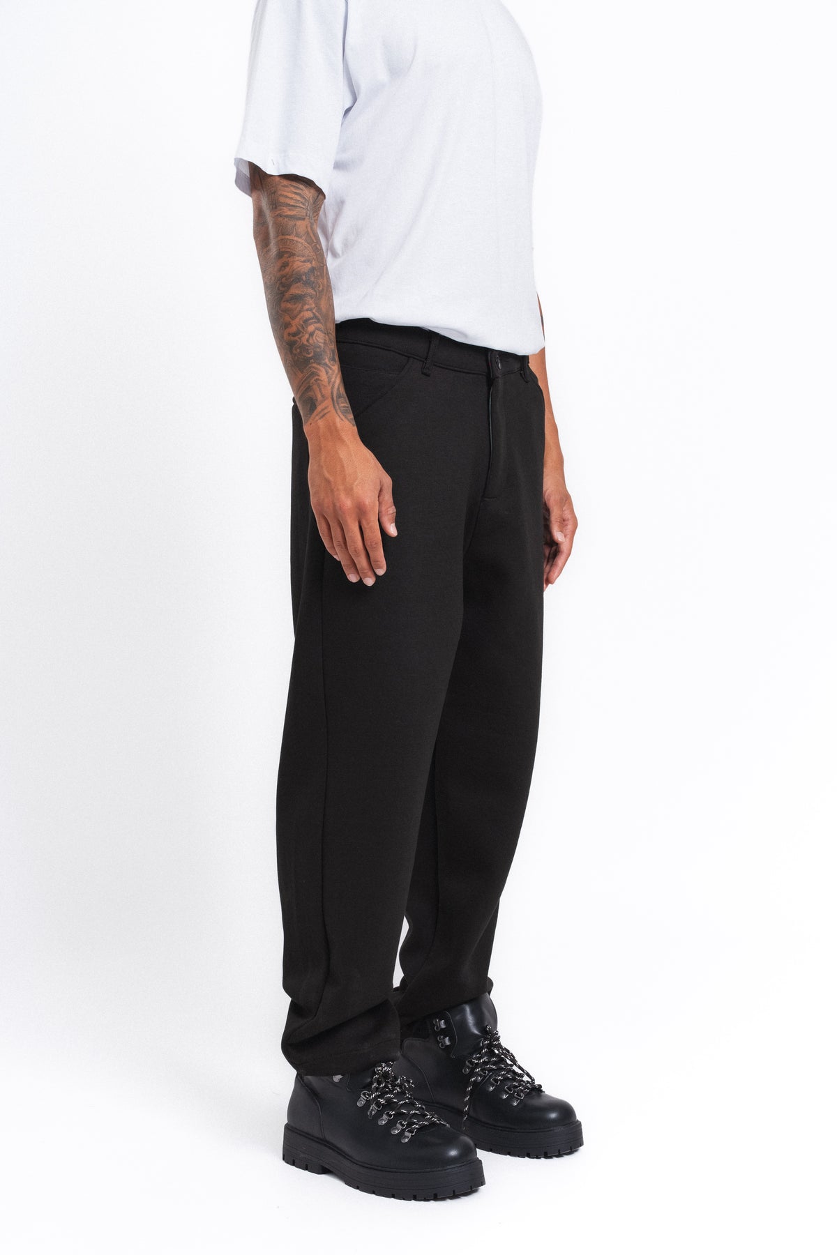 Core Beli Lastikli Pensli Jogger Pantolon Siyah