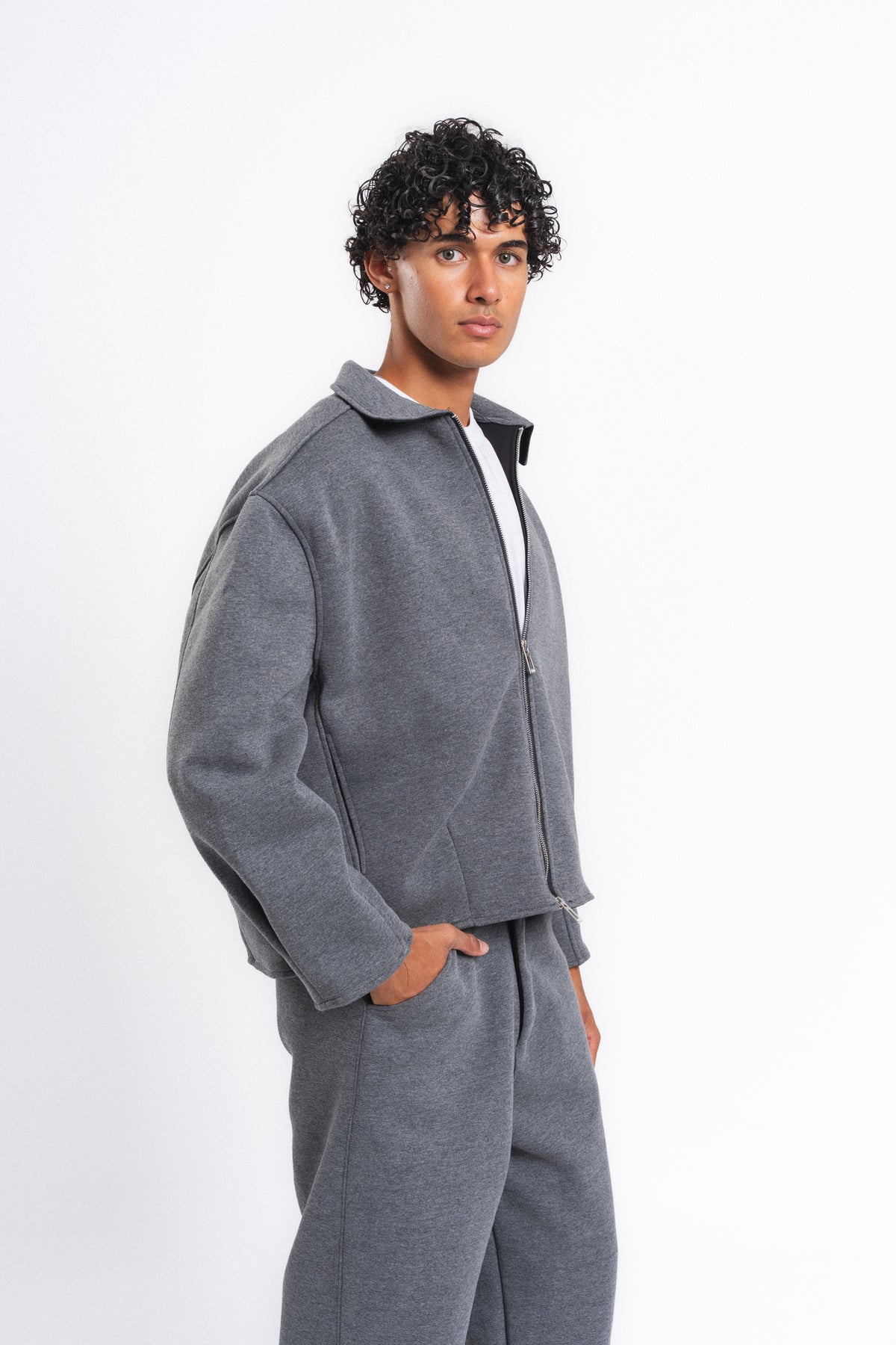 Core Fermuarlı Minimal Sweat Ceket Antrasit