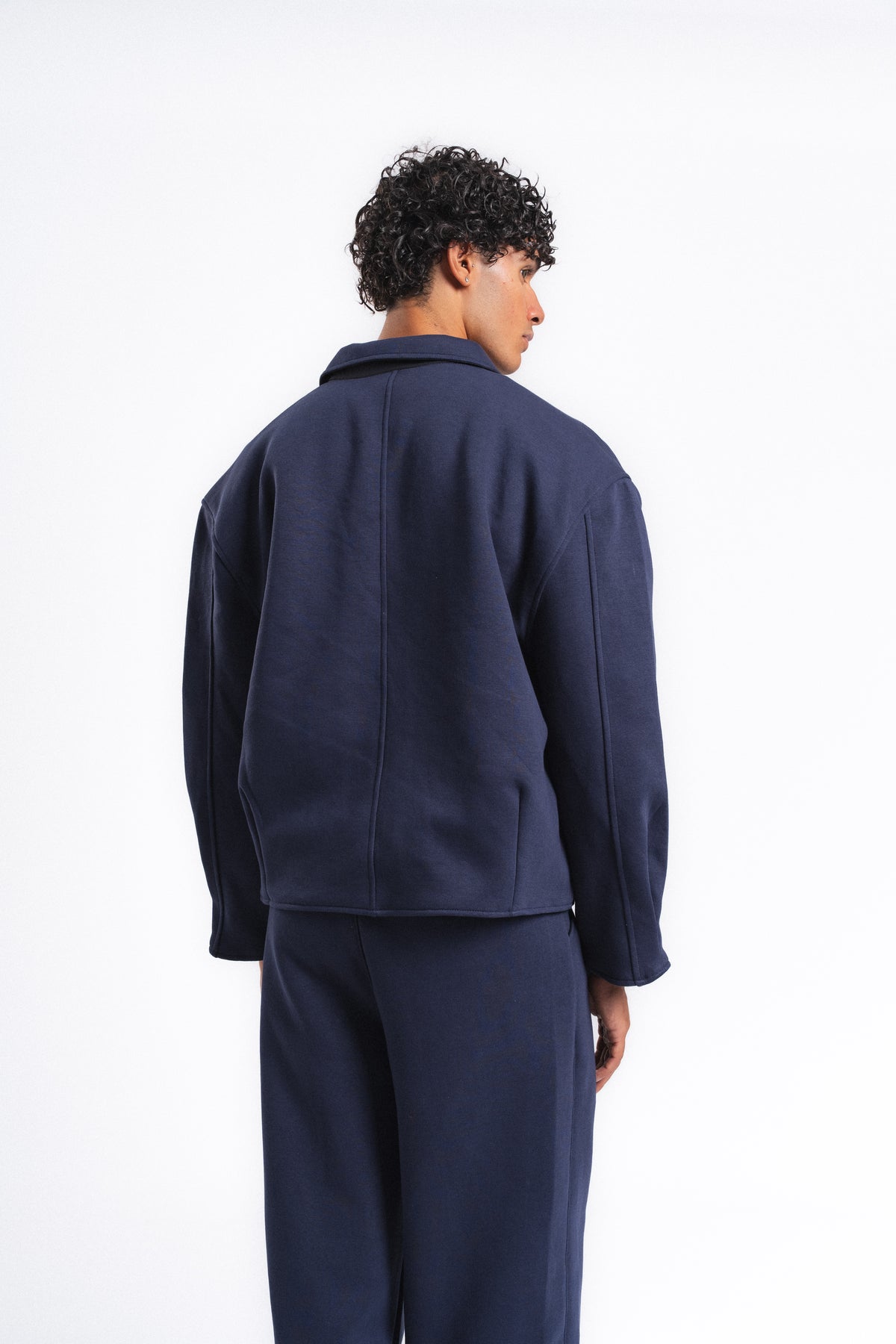 Core Fermuarlı Minimal Sweat Ceket Lacivert