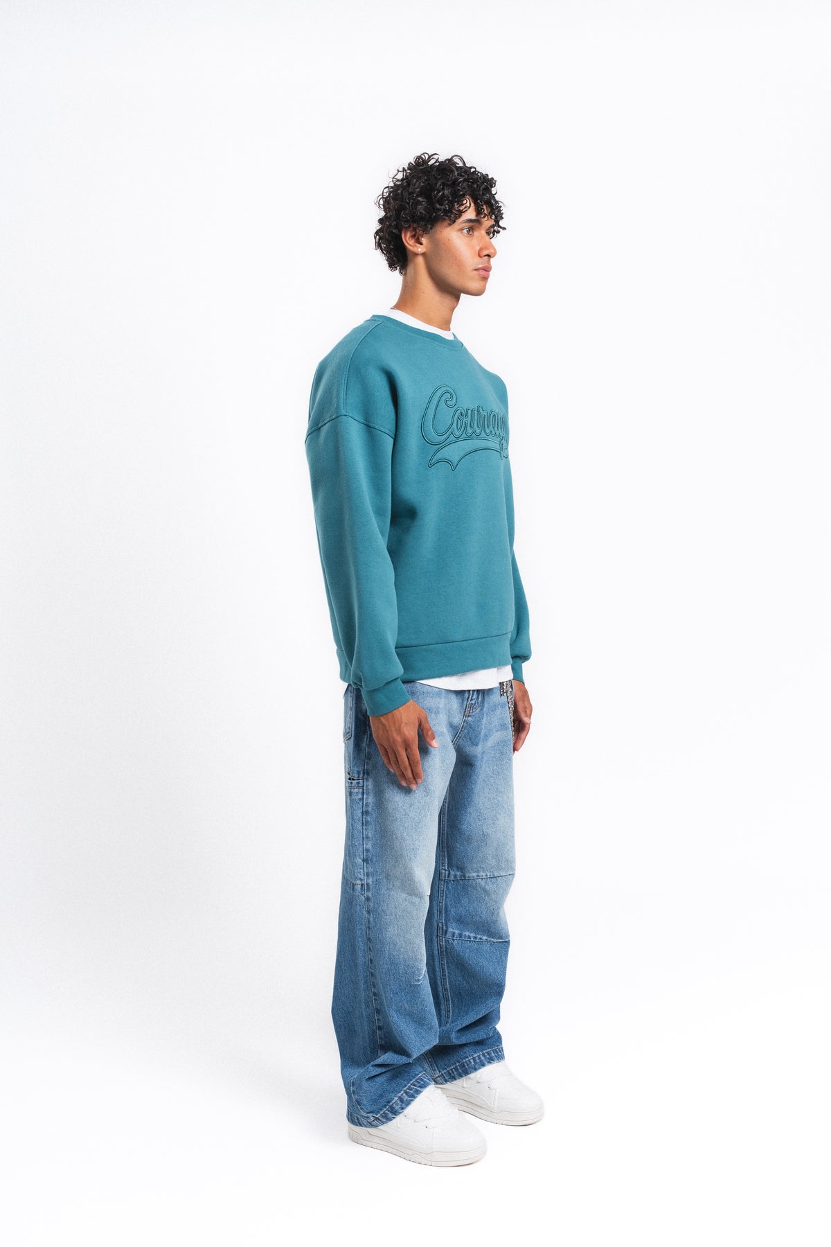 Couture Kabartma Logolu Sweatshirt Petrol