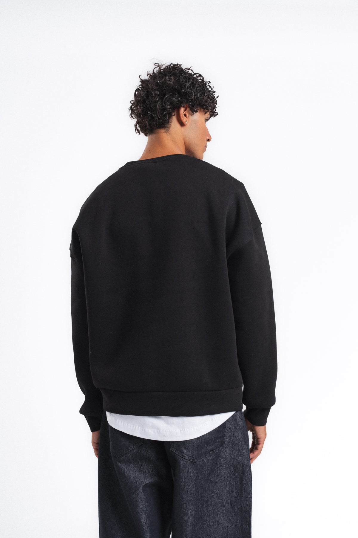 Couture Kabartma Logolu Sweatshirt Siyah