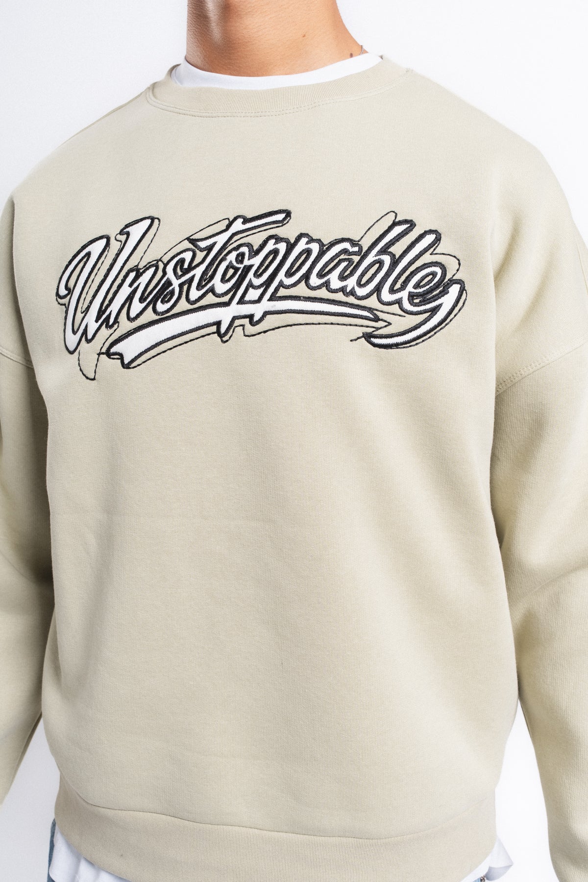 Unstoppable Logo Baskılı Sweatshirt Taş