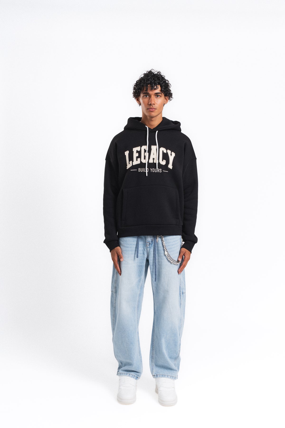Legacy Baskılı Kapüşonlu Sweatshirt Siyah