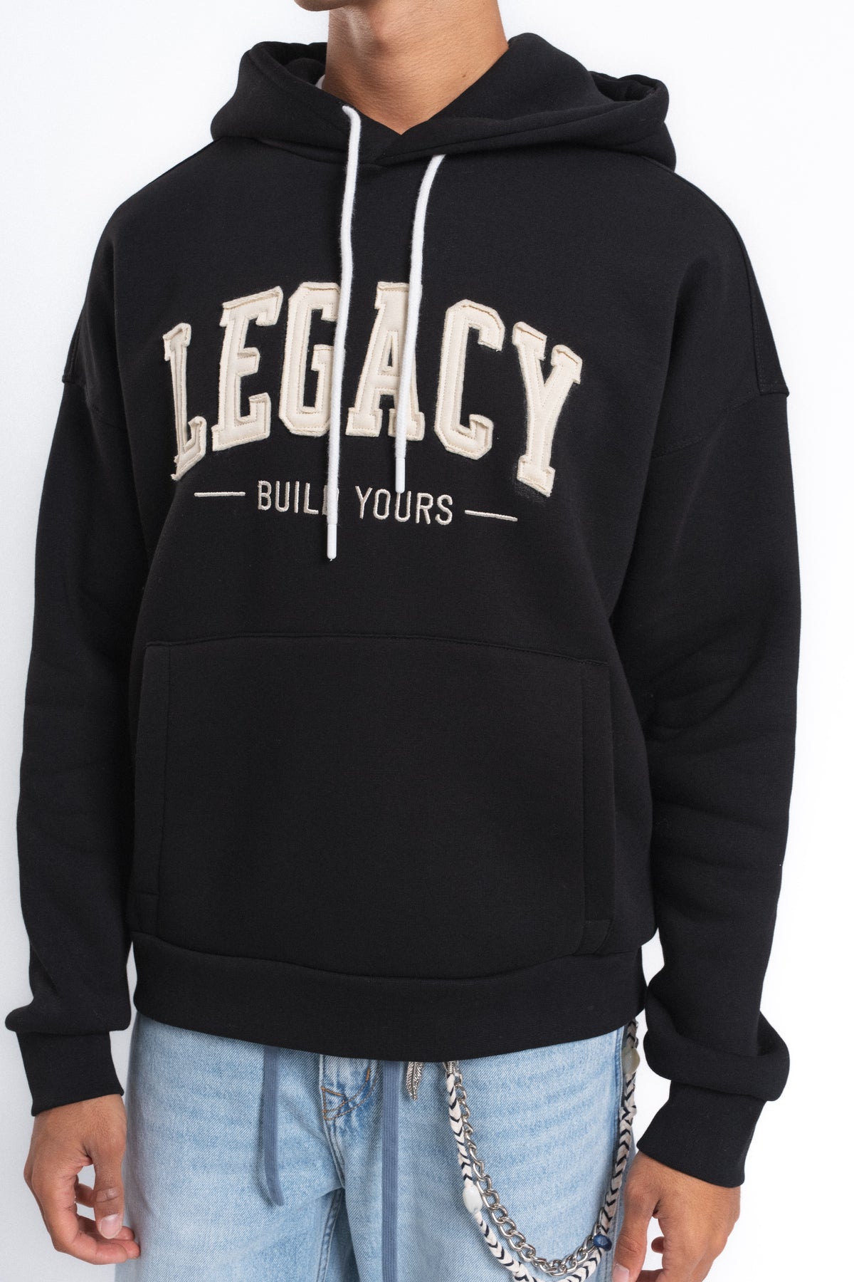 Legacy Baskılı Kapüşonlu Sweatshirt Siyah