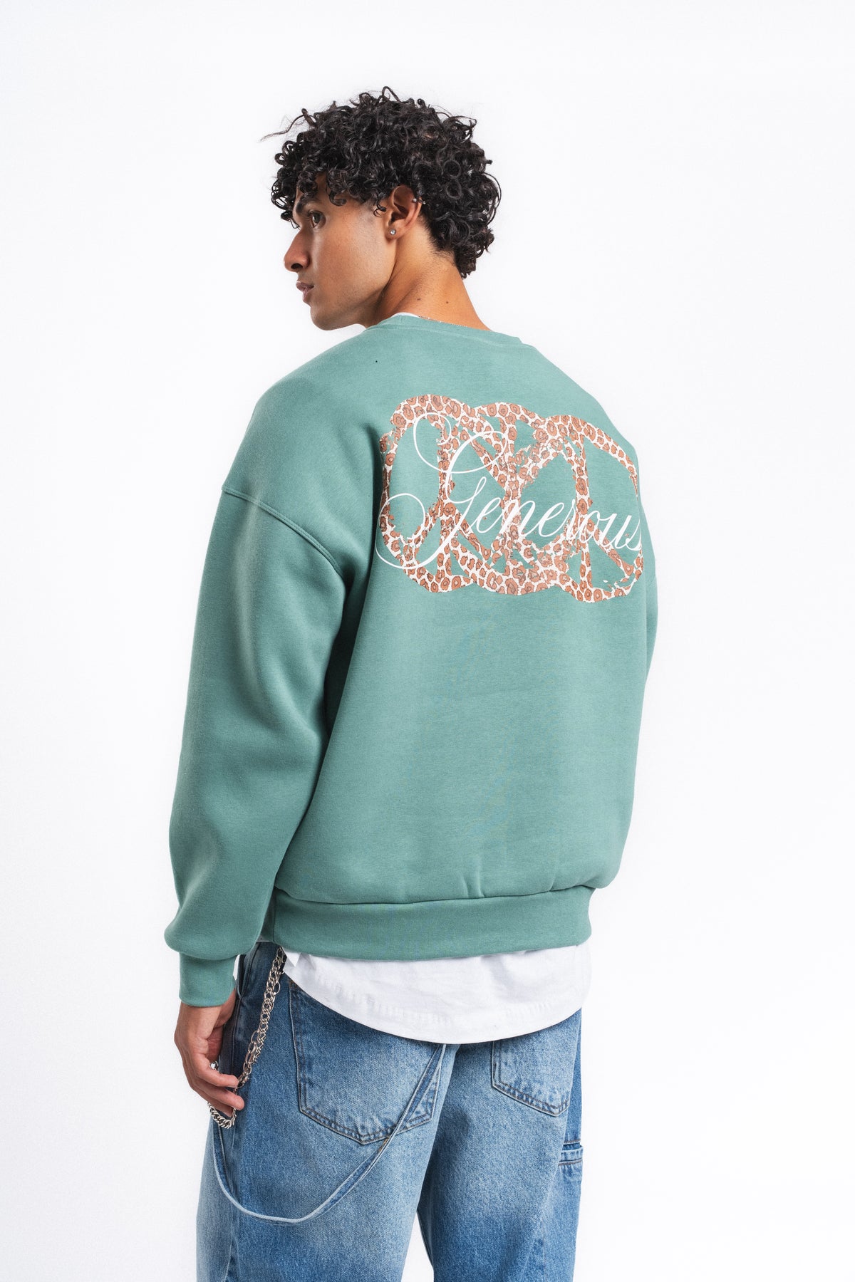 Generous Leopar Grafik Sweatshirt Mint