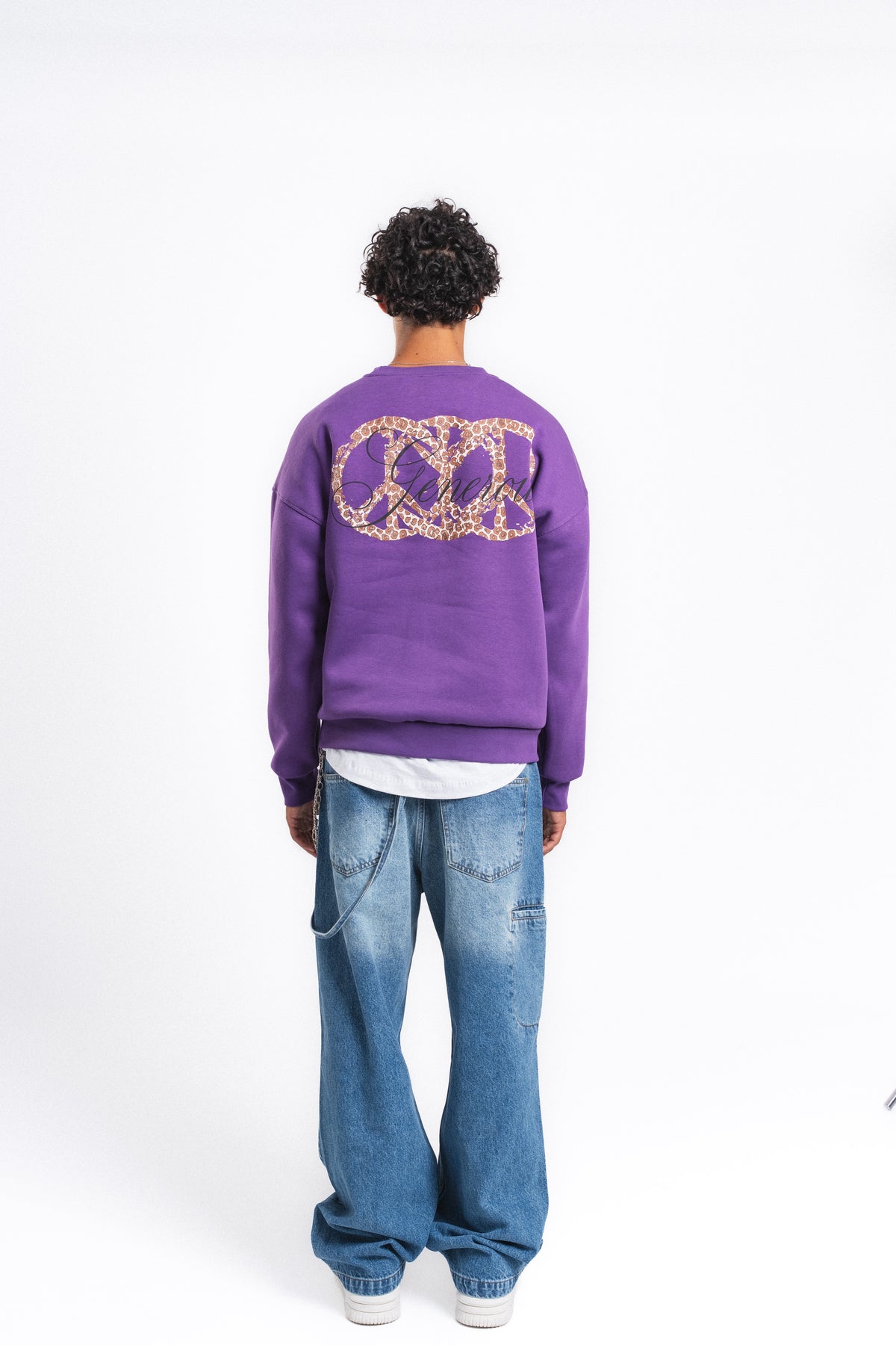 Generous Leopar Grafik Sweatshirt Mor