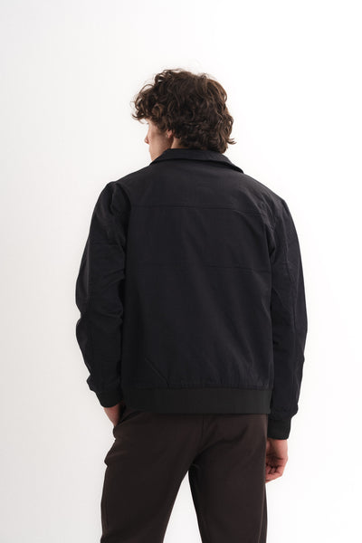 Fermuarlı Oversize Mevsimlik Mont - Lacivert