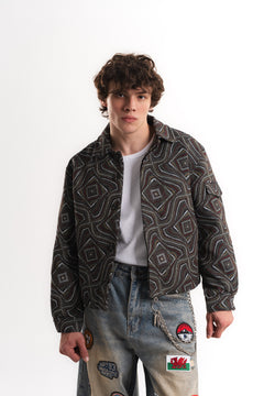 Massimo Oversize Crop Mevsimlik Mont - Antrasit