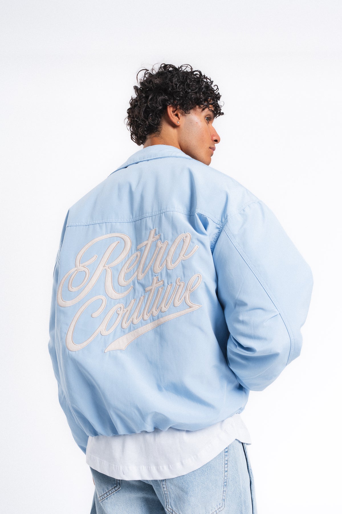 Couture Nakışlı Bomber Ceket Mavi