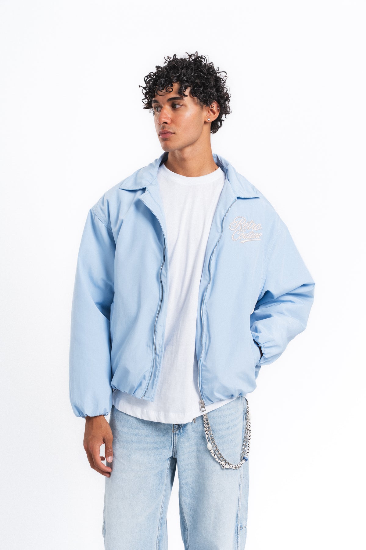 Couture Nakışlı Bomber Ceket Mavi