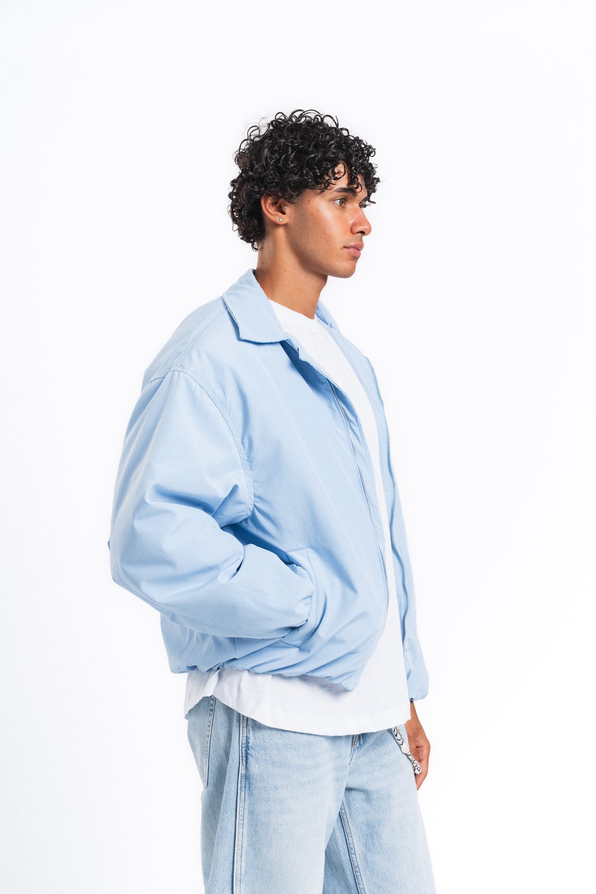 Couture Nakışlı Bomber Ceket Mavi