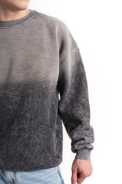 Yıkamalı Oversize Bisiklet Yaka Sweatshirt - Antrasit