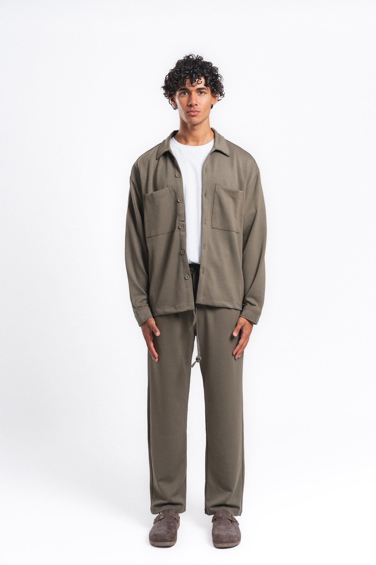 Flow Çift Cep Rahat Kesim Overshirt Gömlek Haki