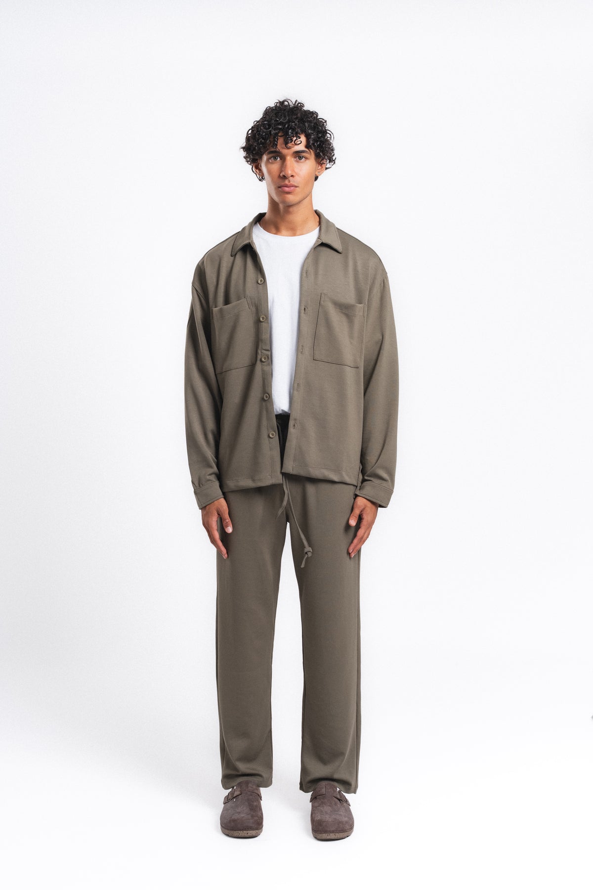 Flow Çift Cep Rahat Kesim Overshirt Gömlek Haki