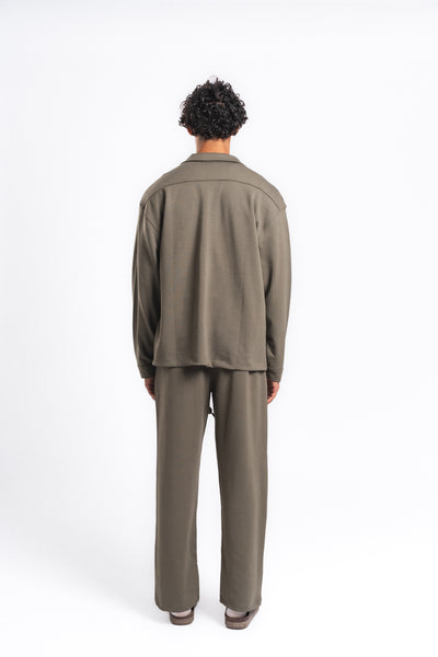 Flow Çift Cep Rahat Kesim Overshirt Gömlek Haki