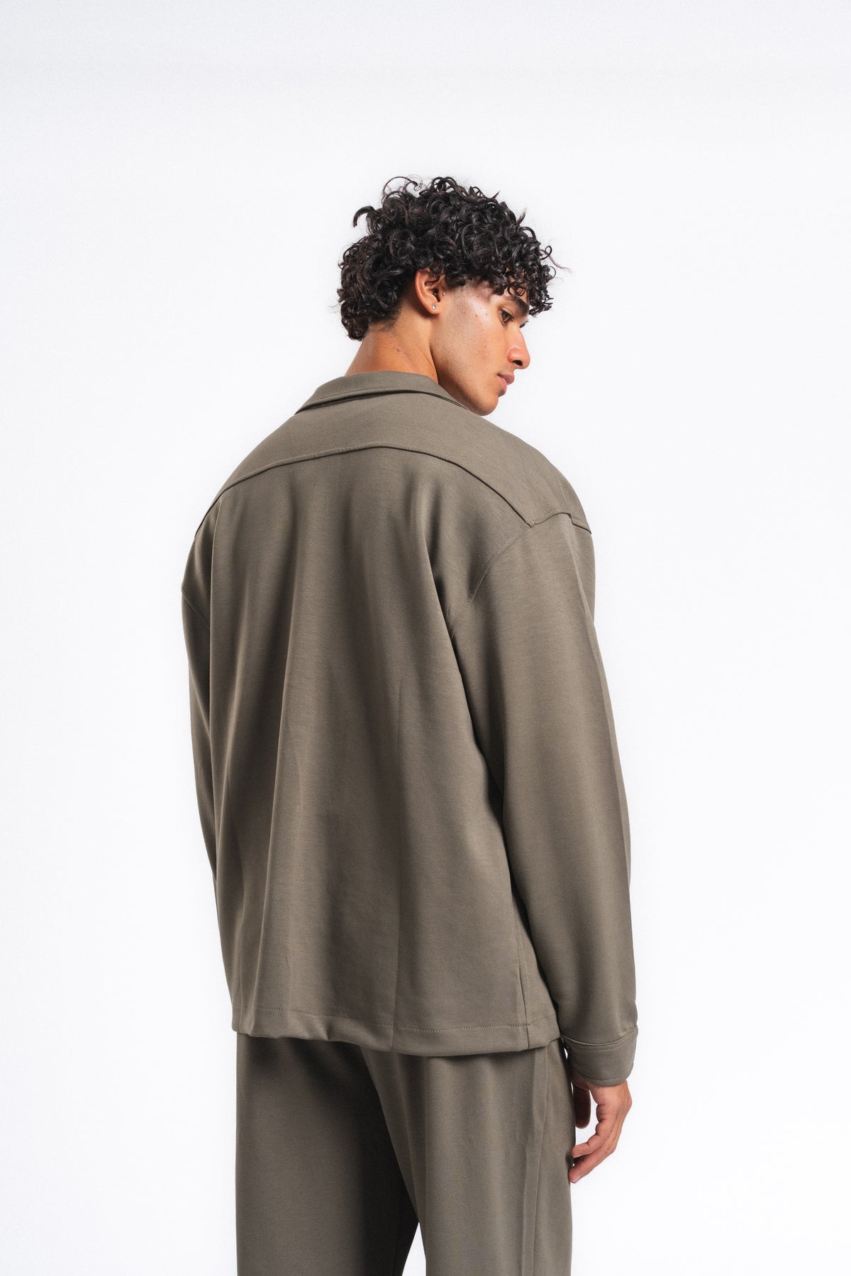 Flow Çift Cep Rahat Kesim Overshirt Gömlek Haki
