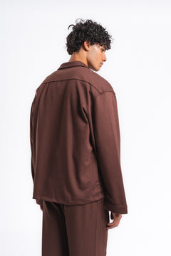 Flow Çift Cep Rahat Kesim Overshirt Gömlek Kahve