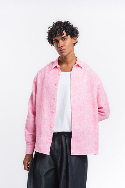 Washed Yıkamalı Müslin Gömlek Pembe ürün görseli 3