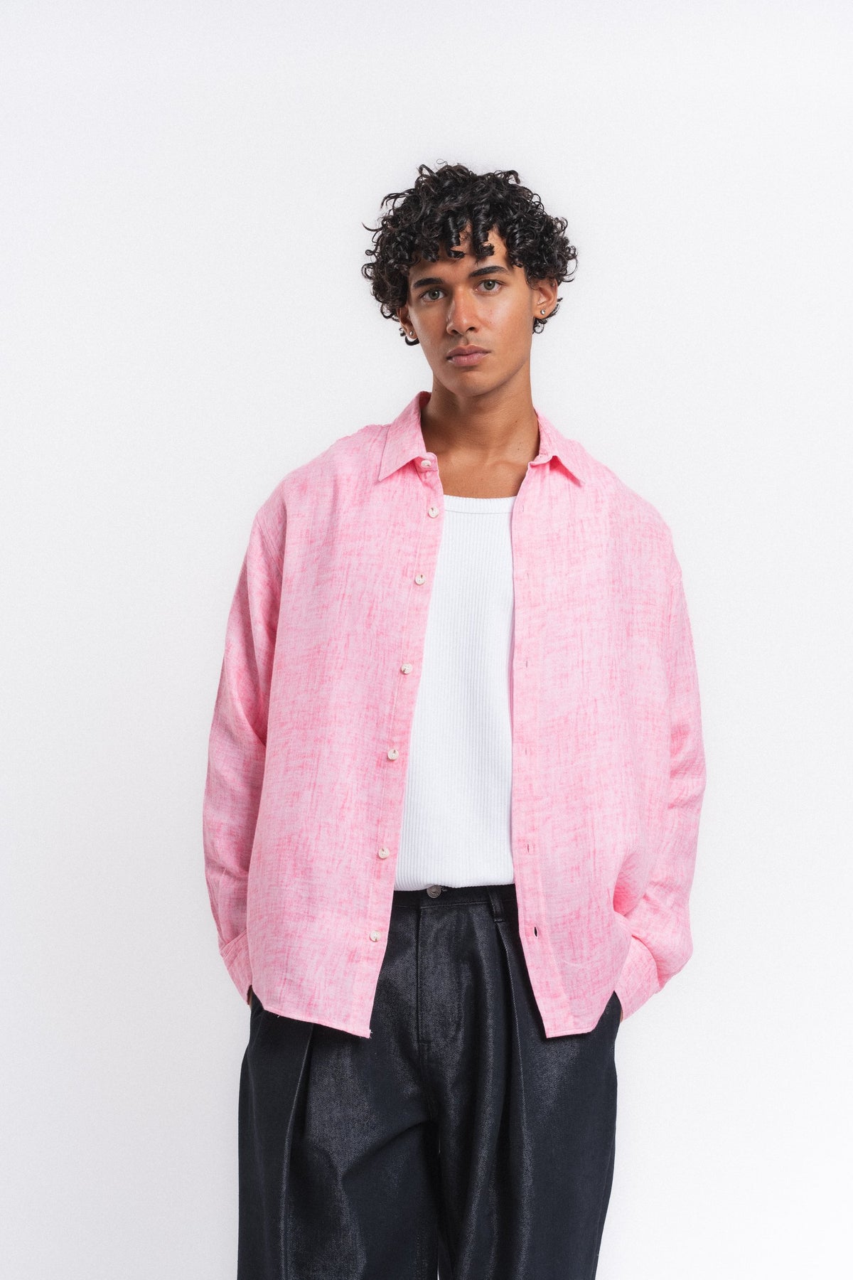Washed Yıkamalı Müslin Gömlek Pembe ürün görseli 7