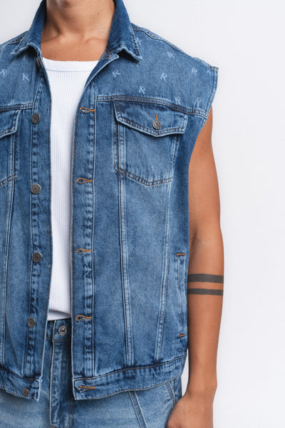 Rogue Kolsuz Denim Yelek Mavi ürün görseli 3