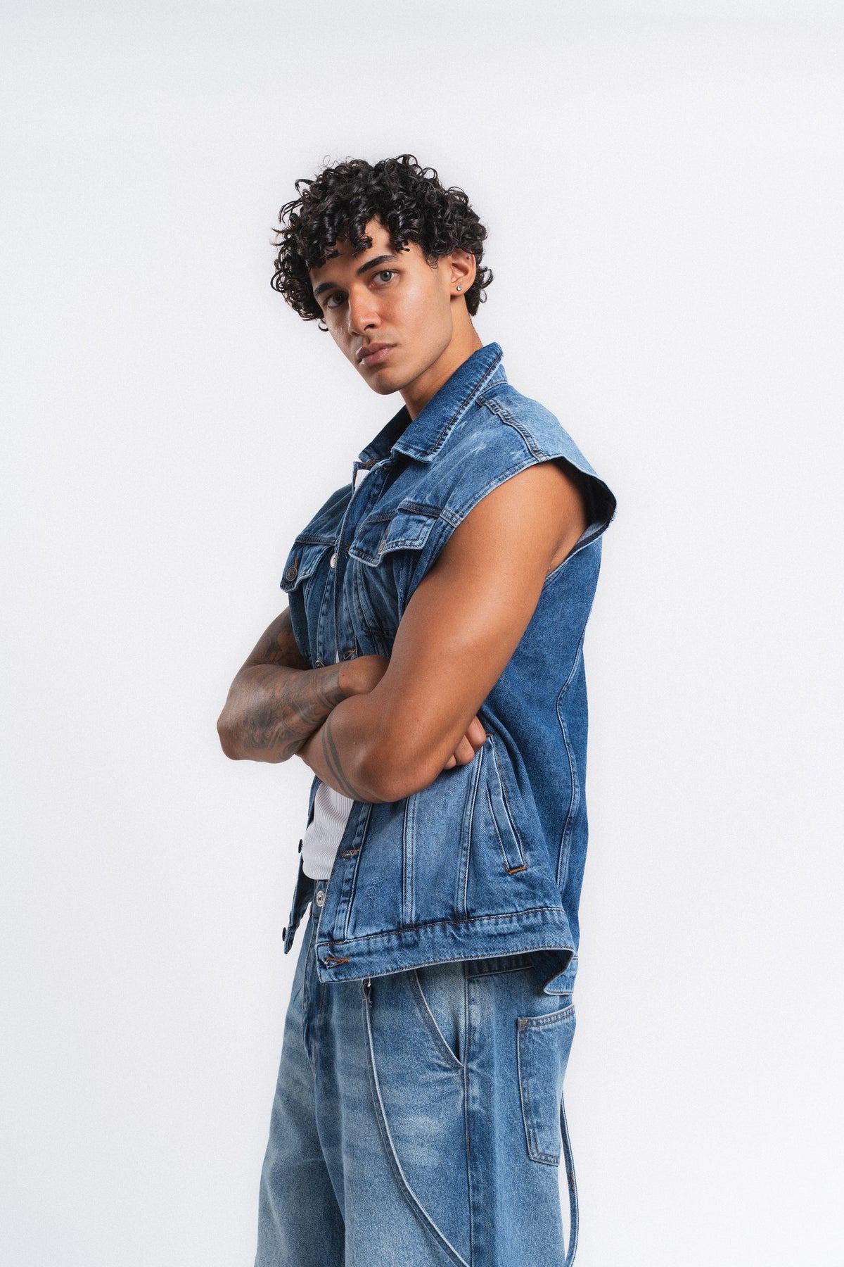 Rogue Kolsuz Denim Yelek Mavi ürün görseli 4