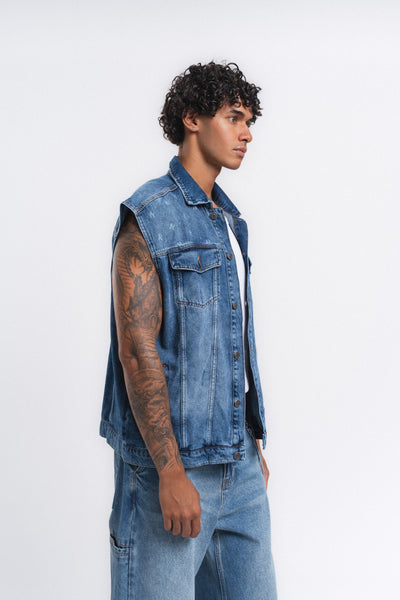Rogue Kolsuz Denim Yelek Mavi ürün görseli 5